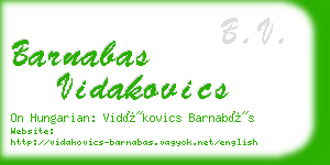 barnabas vidakovics business card